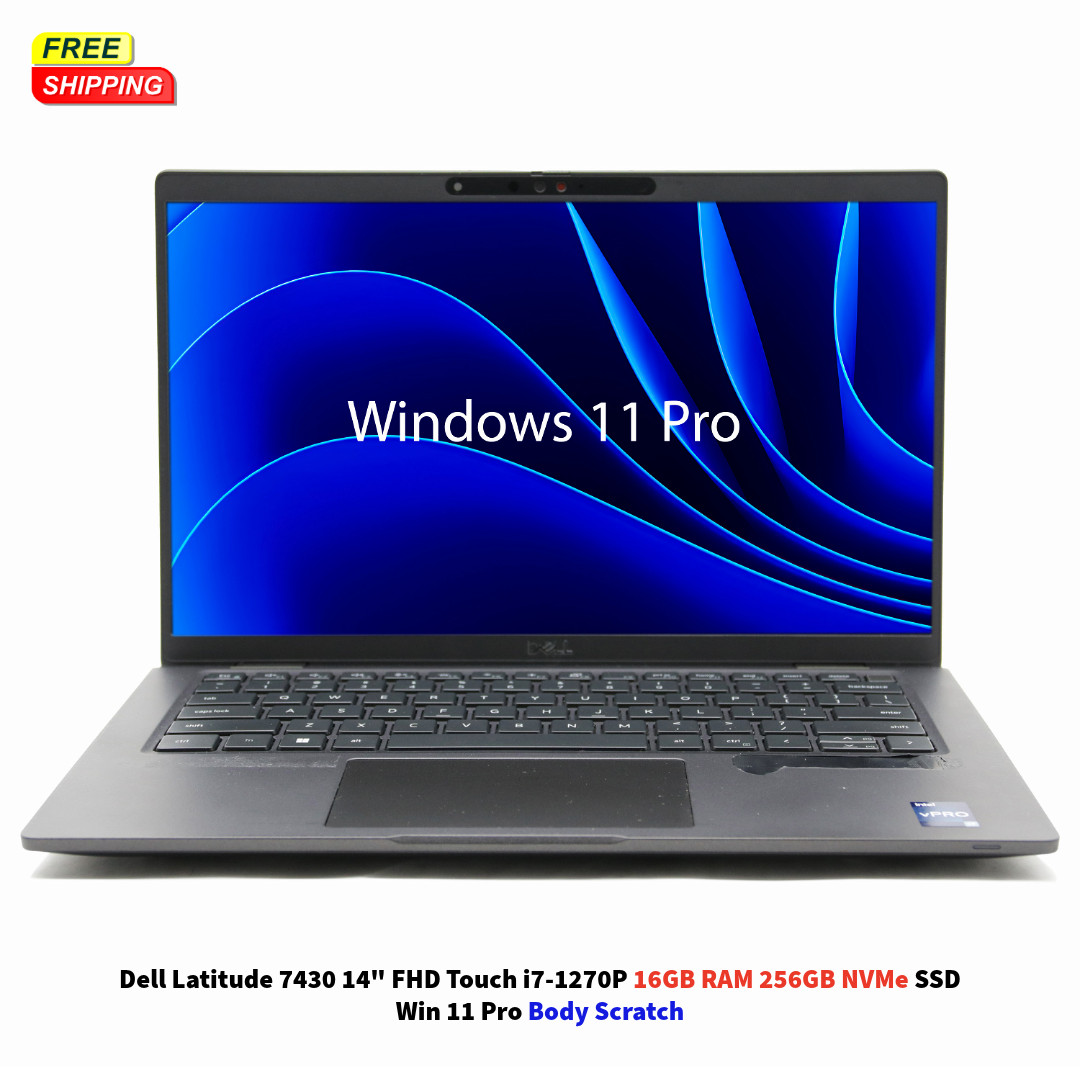 Dell Latitude 7430 14" FHD Touch i7-1270P 16GB RAM 256GB NVMe SSD Win 11 Pro