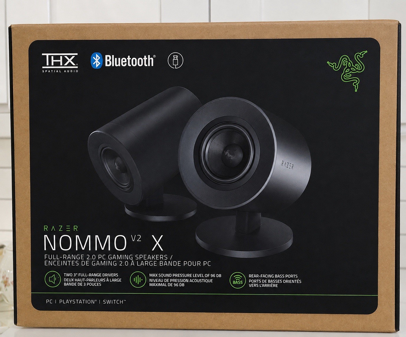 Razer Nommo V2 X-Full-Range 2.0 PC Gaming Speakers: THX Spatial Audio New Sealed