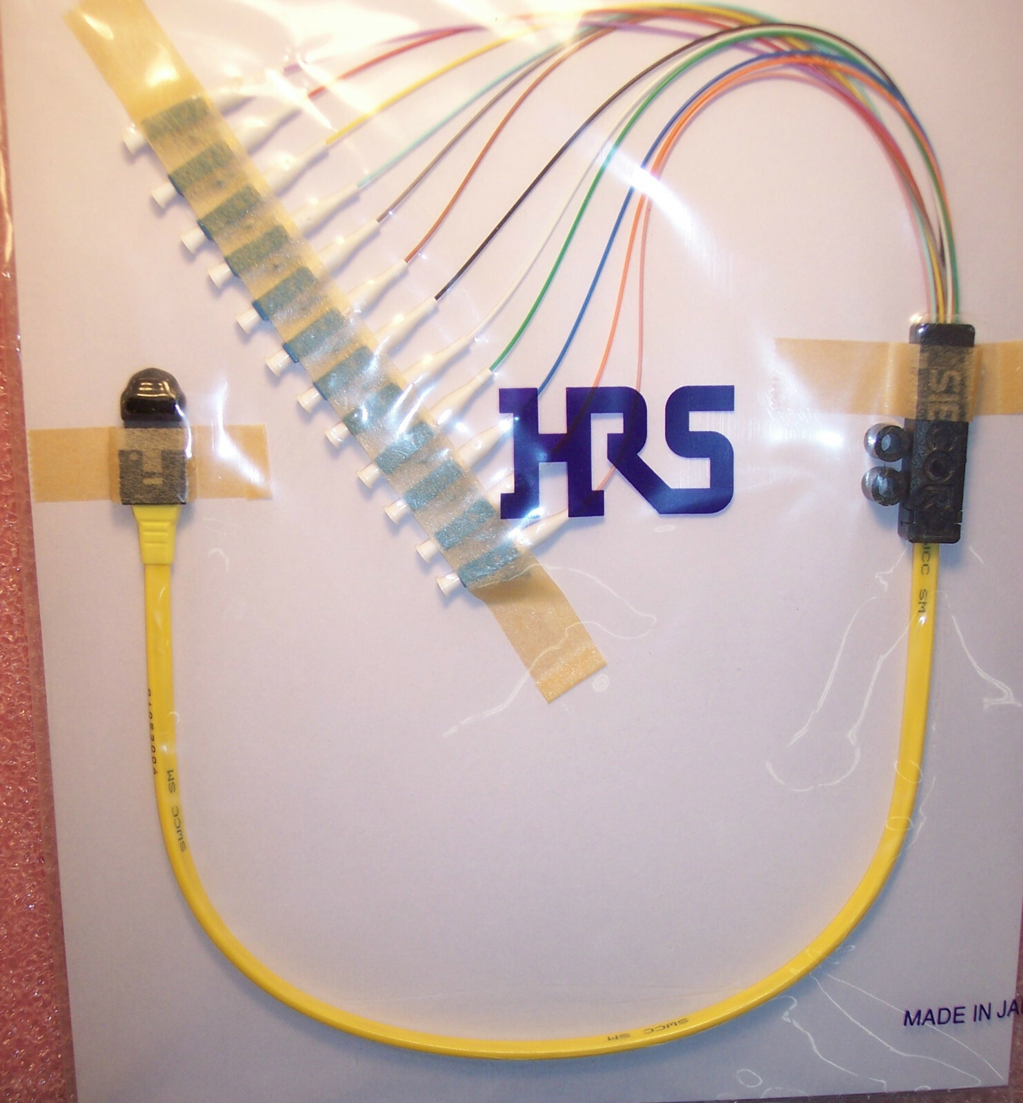 QTY (1) HMDT12-SPA-LCO9S-0.6M HIROSE 12 WAY RIBBON CABLE FIBER OPTIC CONNECTOR 