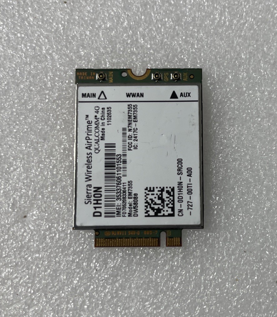Genuine  Dell Sierra Wireless AirPrime QUALCOMM 4G LTE DW5808e EM7355 D1H0N W3