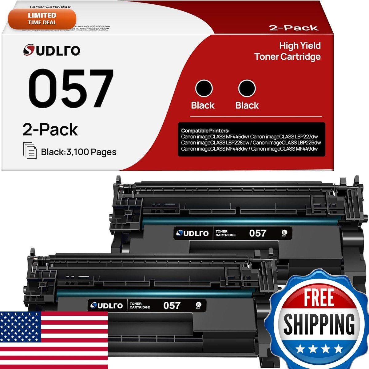 SUDLTO 057 Toner Cartridge Replacement for Canon 057