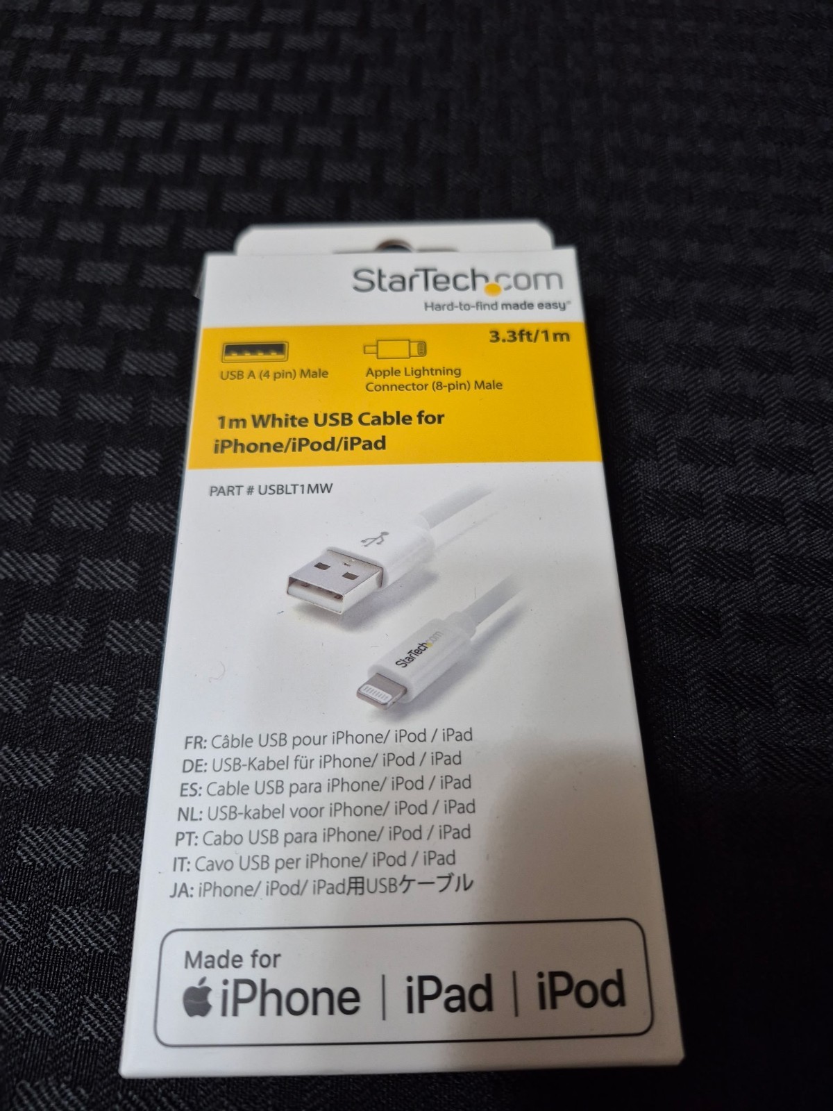 Startech  1M  3Ft Usb To Lightning Cable Iphone / Ipad Charging/Sync Cord
