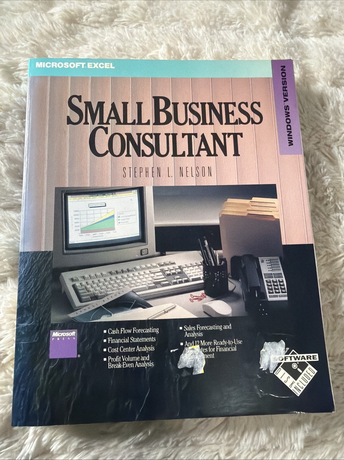Vintage 1990 Microsoft Small Business Consultant Excel Book No Disk /VG Condtx4
