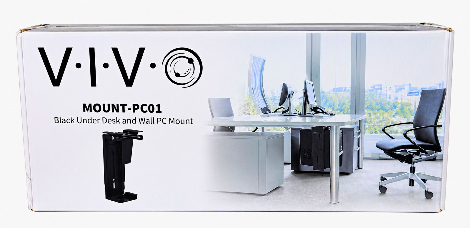 VIVO MOUNT-PC01 Under Desk/Wall PC Mount Computer Holder, Black