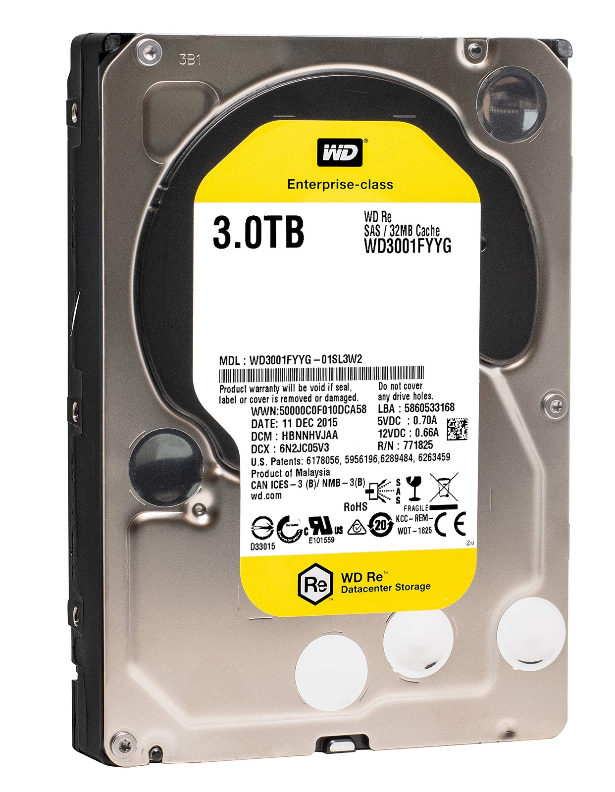 Western Digital Re WD3001FYYG 3TB 7200 RPM SAS 6Gb/s 32MB Cache 3.5In Datacenter