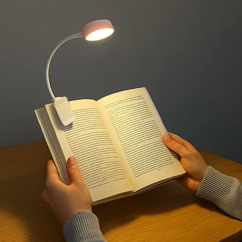 1pc USB Charging Adjustable Reading Light -3 Color Modes, Eye Protection LED, Po