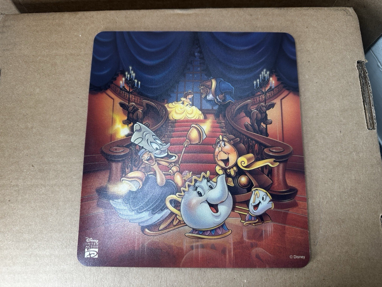 Vintage Disney Interactive Beauty and the Beast Mousepad Retro PC Gaming Promo