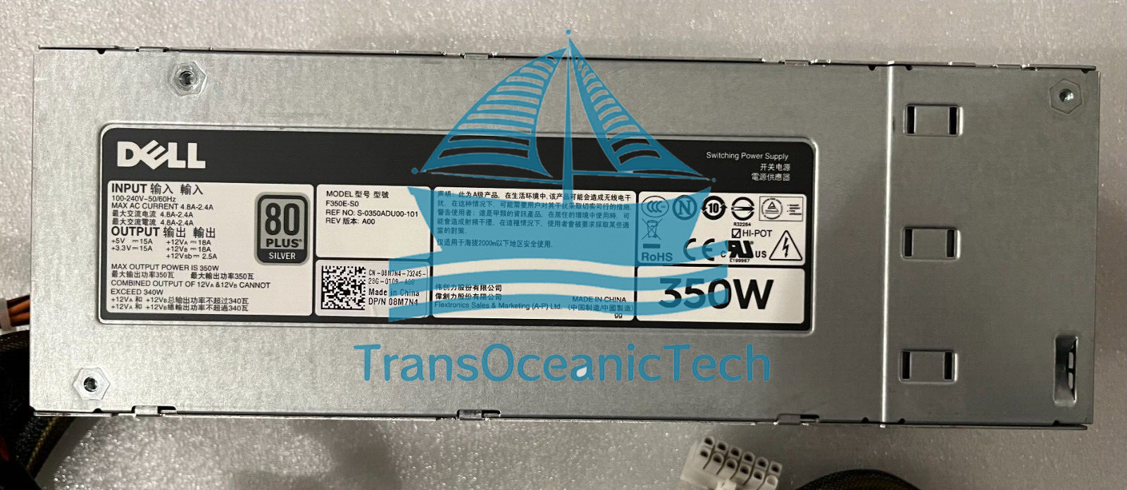 DF83C 8M7N4 DELL POWEREDGE T320 CABLED POWER SUPPLY DH350E-S0 350W 0DF83C 08M7N4