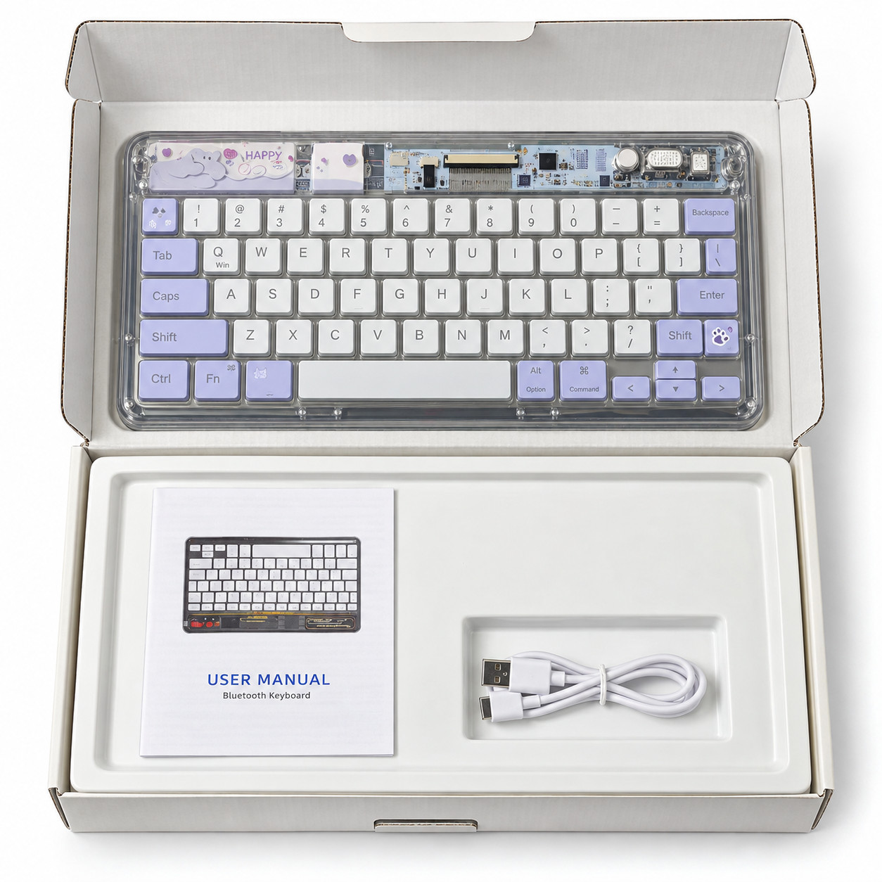 Wireless Bluetooth Keyboard Multi-Device Rechargeable Open Box