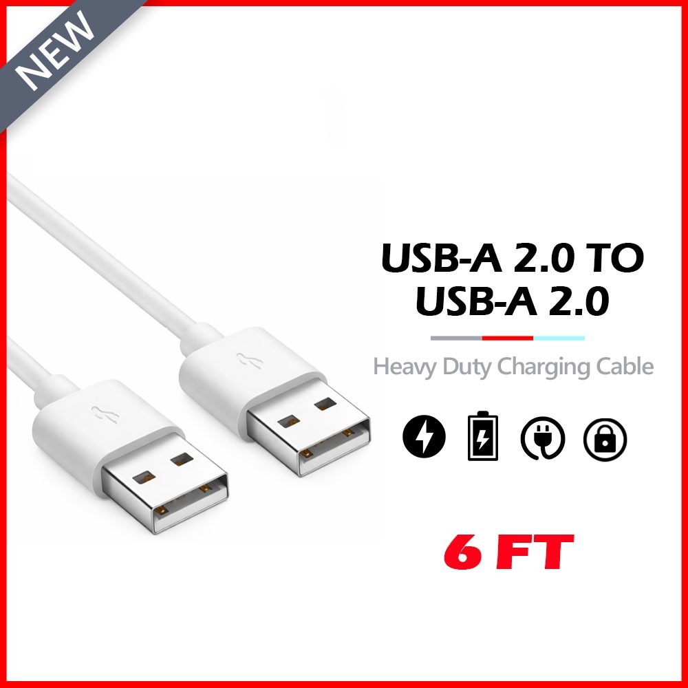 B2G1 USB 2.0 A Male USB to A Male USB Cable High Speed Data Transfer Cord 6 Ft
