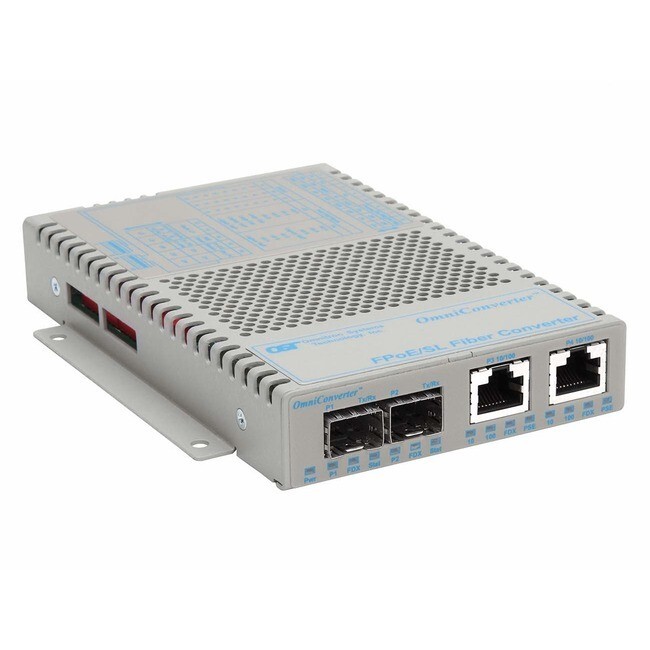 Omnitron 9359-1-21W OmniConverter/SL 10/100/PoE Ethernet Fiber Media Converter