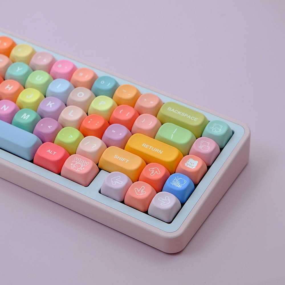 MOA Gummy Bear PBT Cute Colorful Round Keycap Set Cherry MX Mechanical