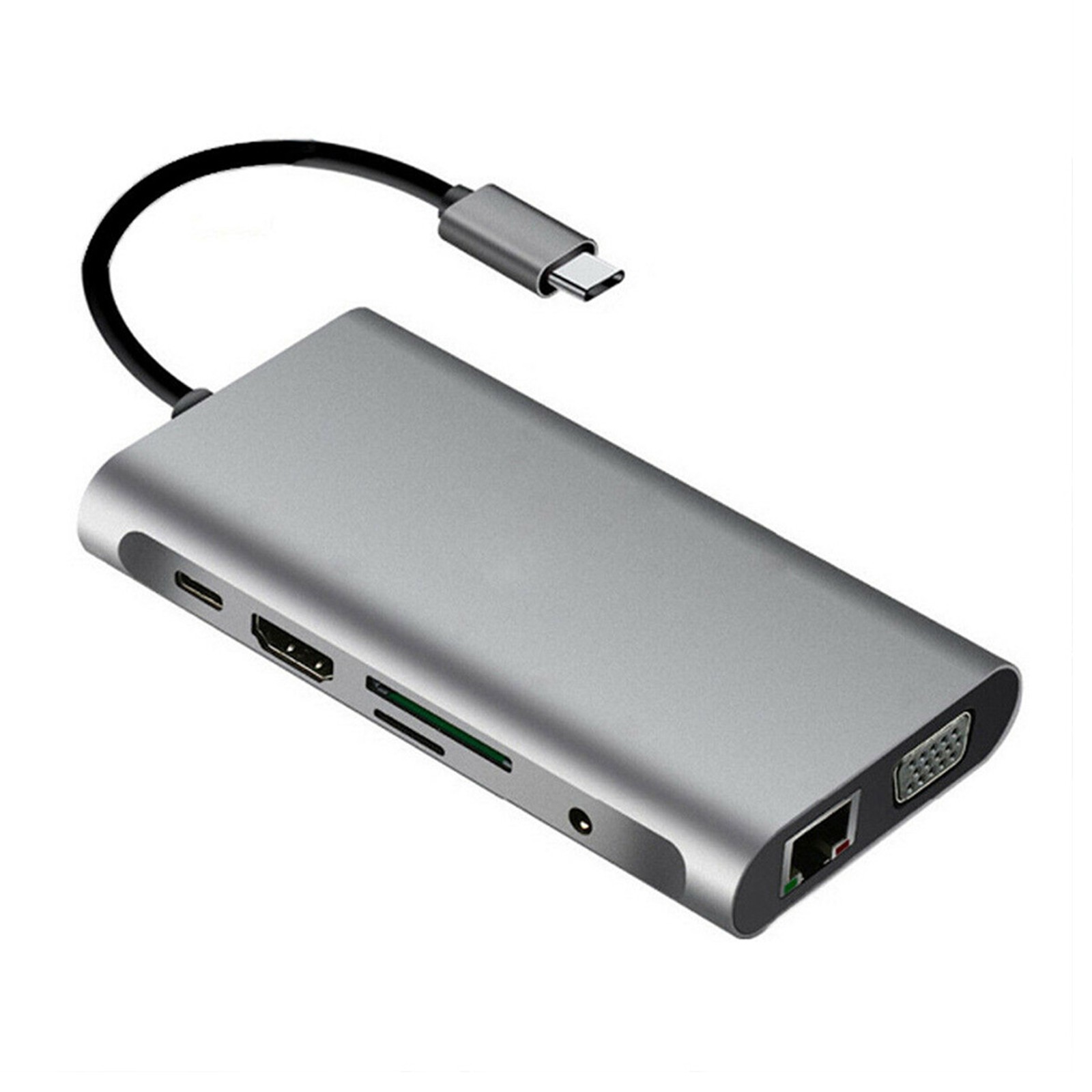 10 in 1 Hub Laptop Charging Dock Type C HDMI VGA RJ45 PD Multi USB 3.0 Adapter