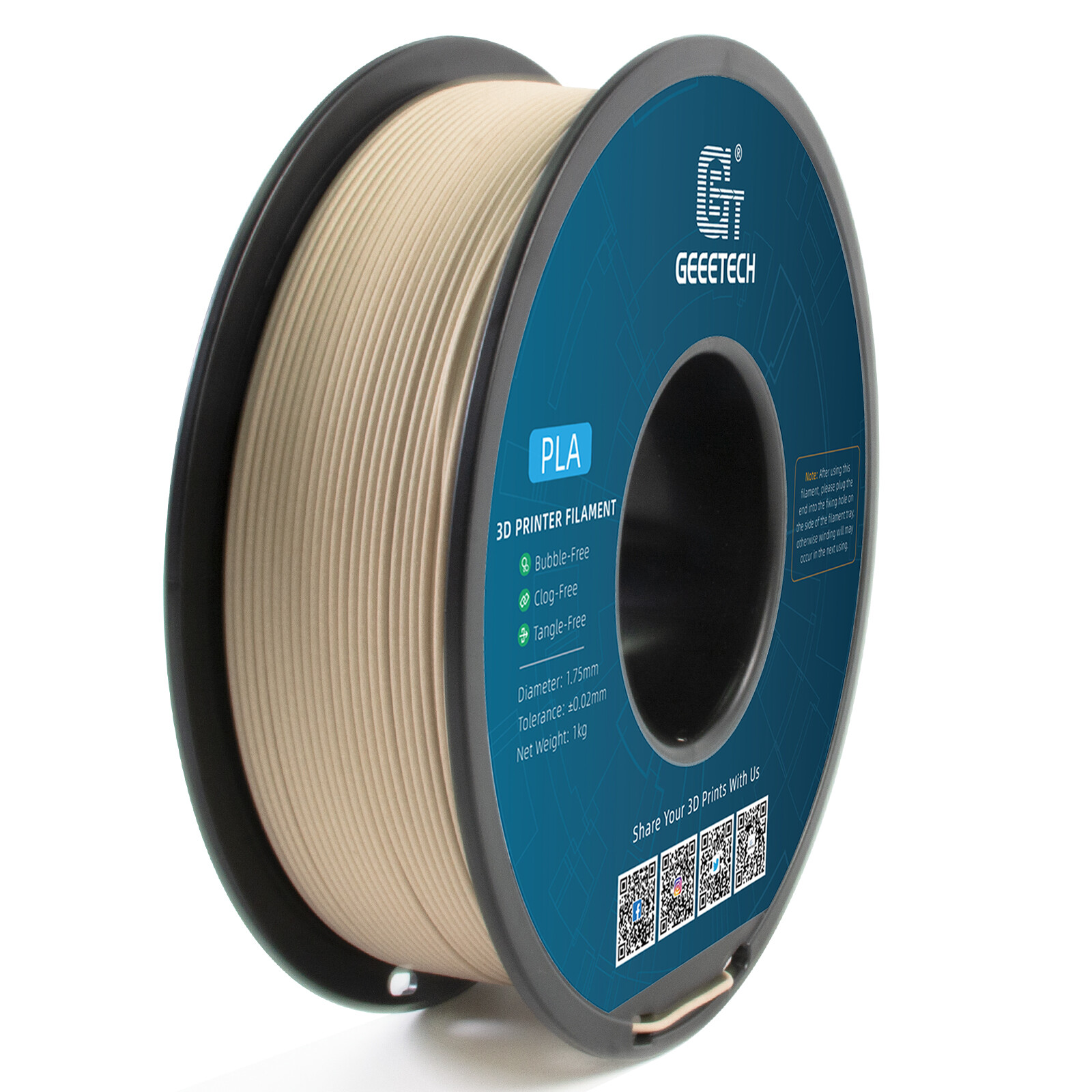 1KG/Rol 1.75mm Wood PLA Geeetech 3D Printer Filament Woody Texture PLA Filaments