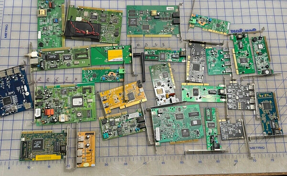 Lot Of Vintage PC Cards Network Cards Modems Expansion 