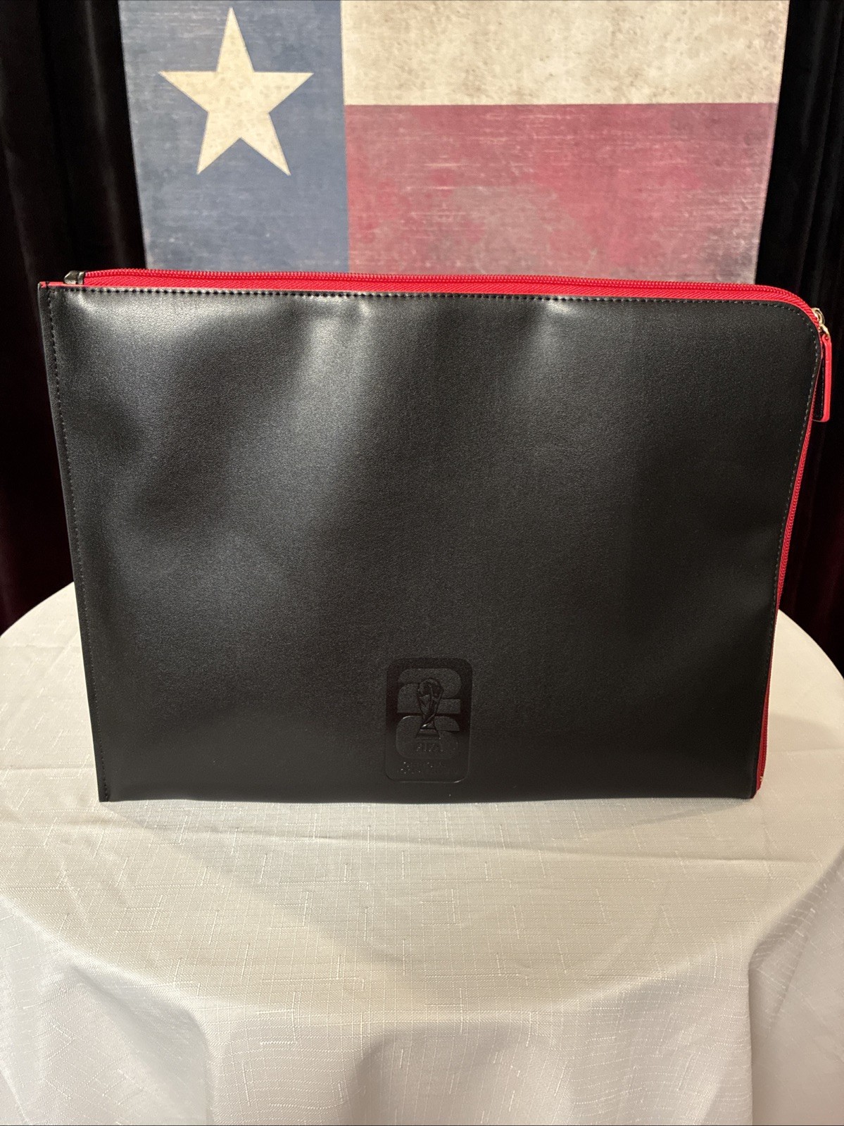 Official FIFA World Cup 2026 Hospitality Laptop iPad Black Red Zipper Case Bag