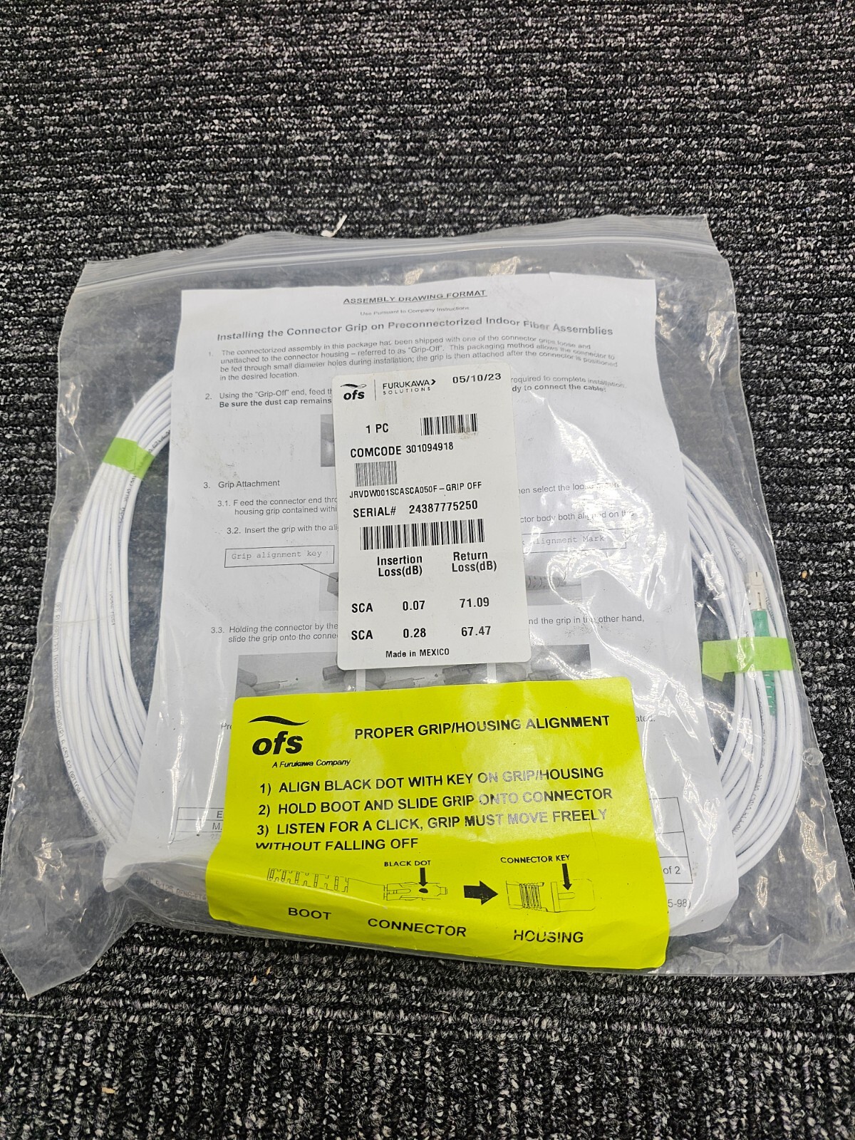 (QTY 2) ofs Optic JRVDW001SCASCA050F 50ft I/O 3.00MM Simplex Sm White SCa/SCa