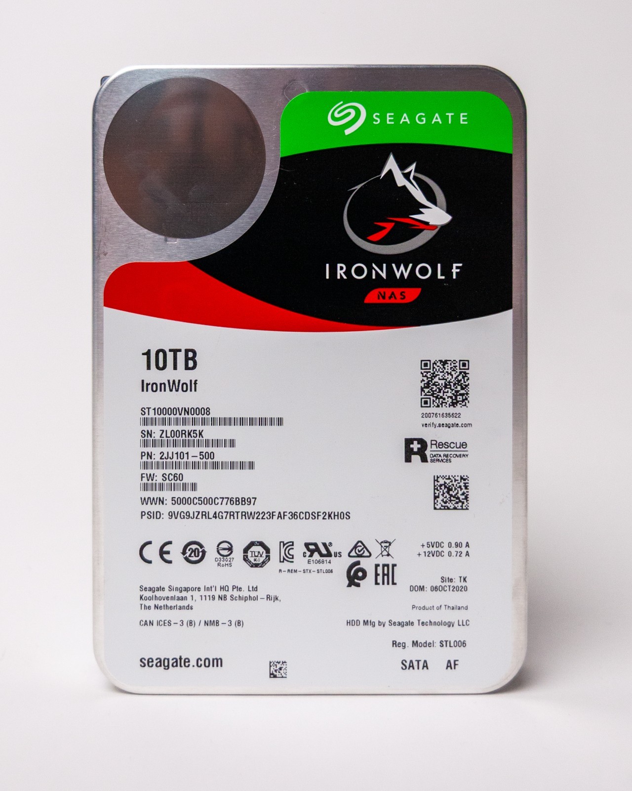 Seagate IronWolf 10TB NAS ST10000VN0008 0 Bad Sectors 23 Power Cycles
