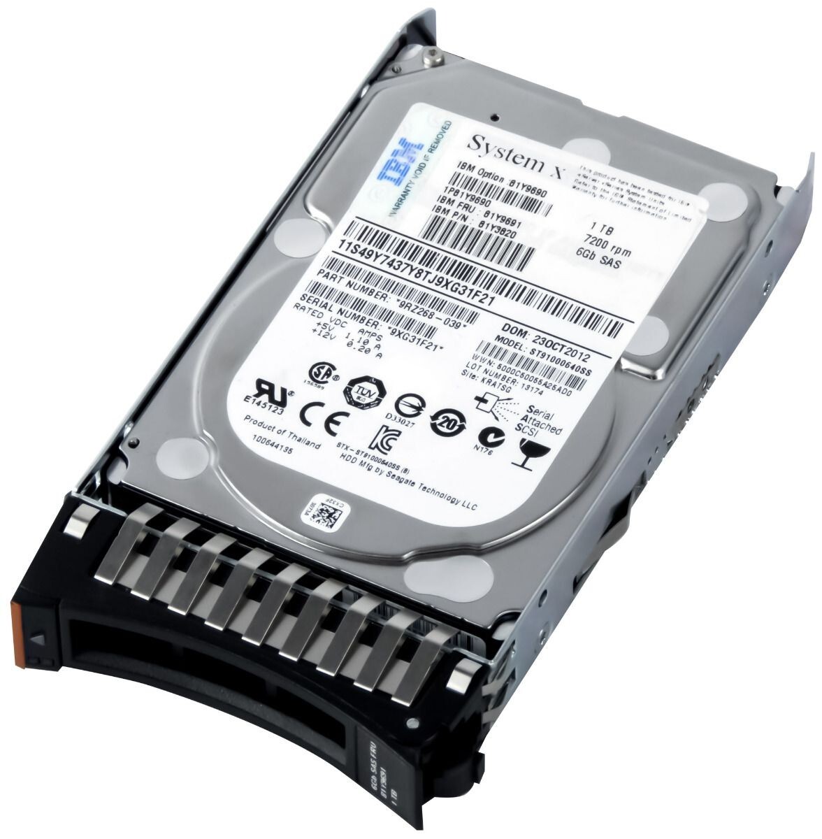 HARD DRIVE IBM 81Y9691 81Y3820 ST91000640SS 1TB 7.2K 64MB SAS-2 2.5''