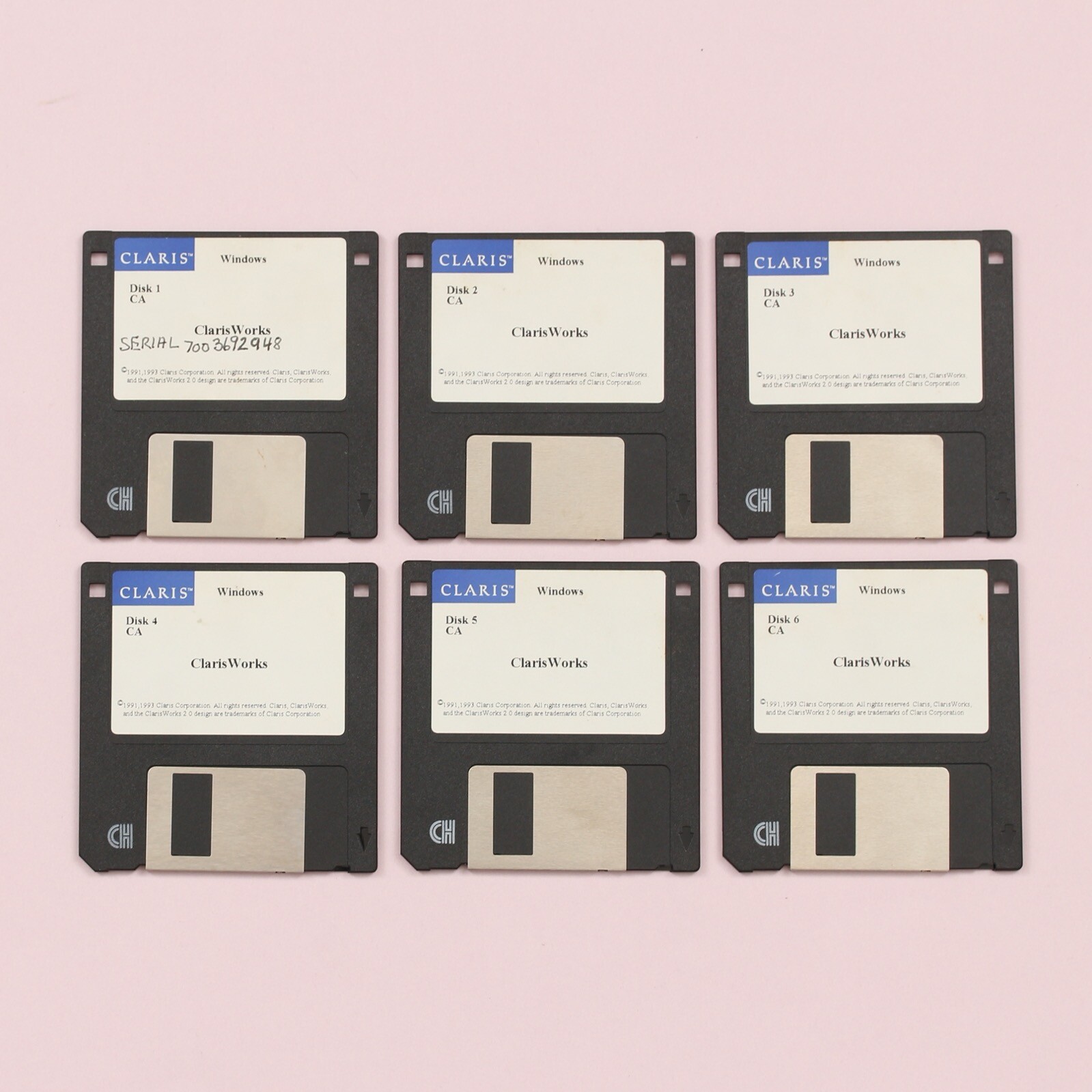 Claris Works 2.0 (ClarisWorks) for Windows 3.1, 95 & 98 (3.5” Disks)
