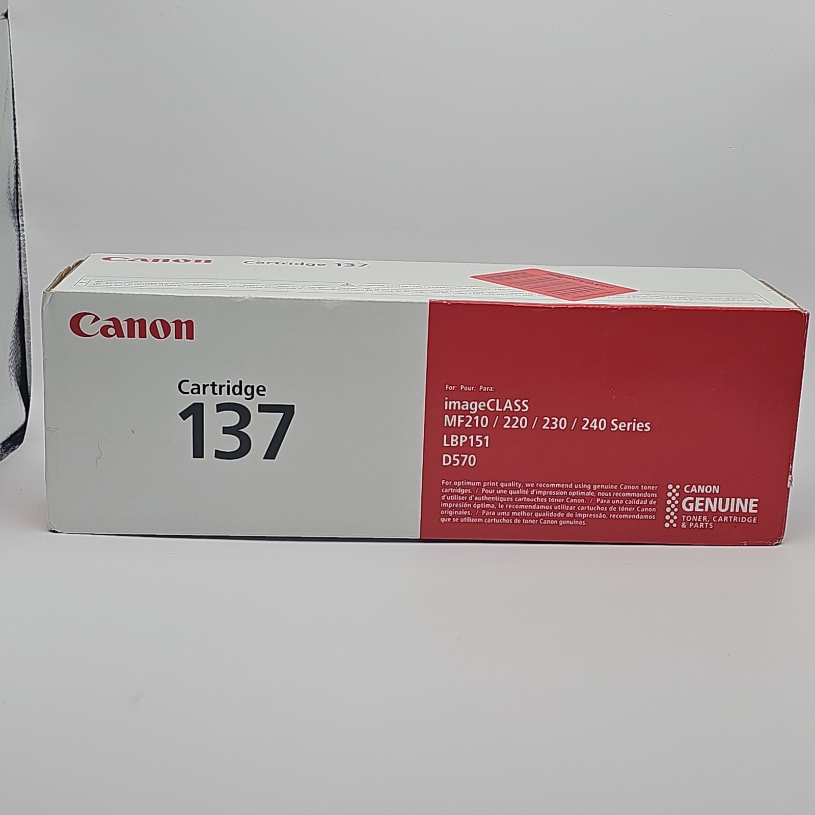 Genuine Canon 137 Black Toner Cartridge OEM 2400 Pages New Sealed Box