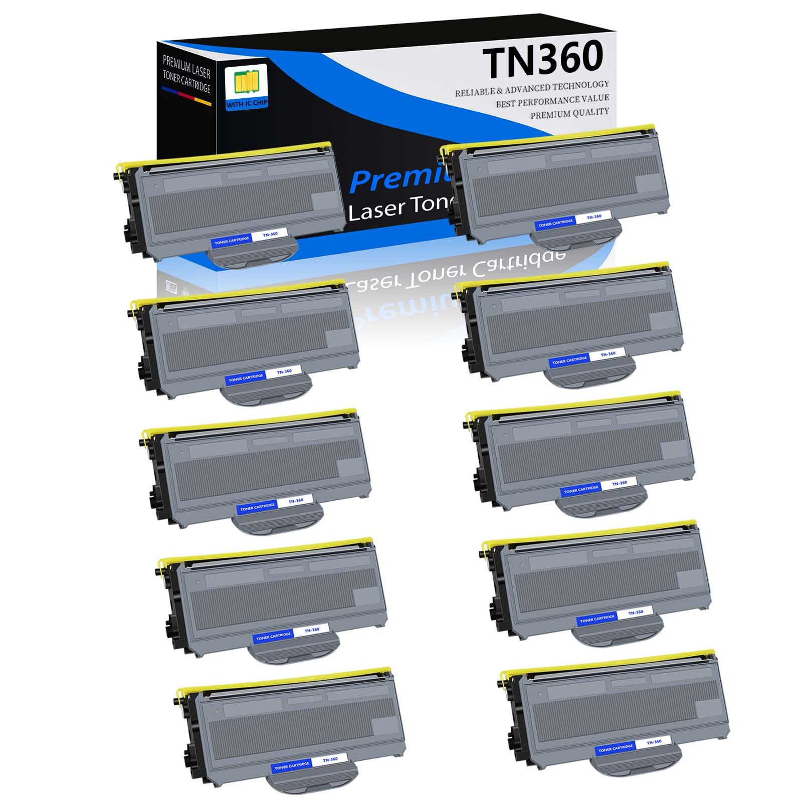 10 PACK - TN360 Toner for Brother TN-360 TN330 DCP-7030 7040 7045N MFC-7345DN