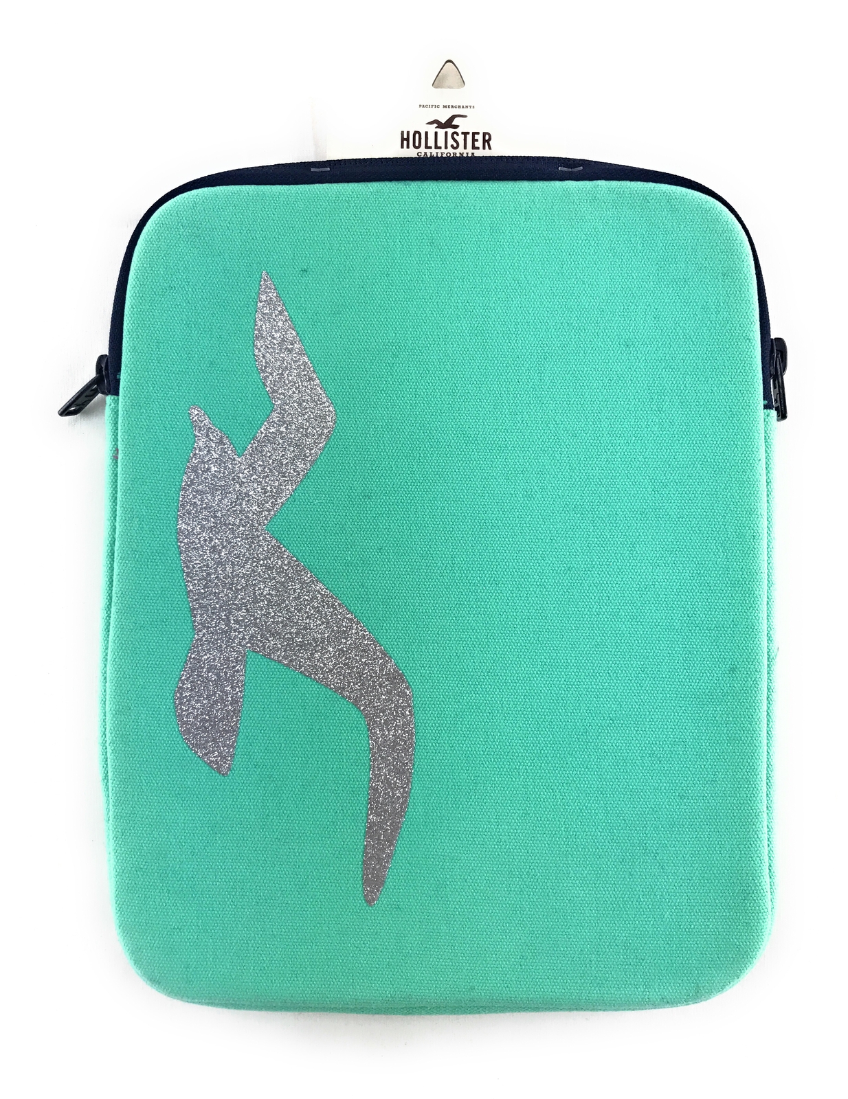 Hollister Tablet Case Zip Cover Glitter Seagull Bling Padded iPad Aqua