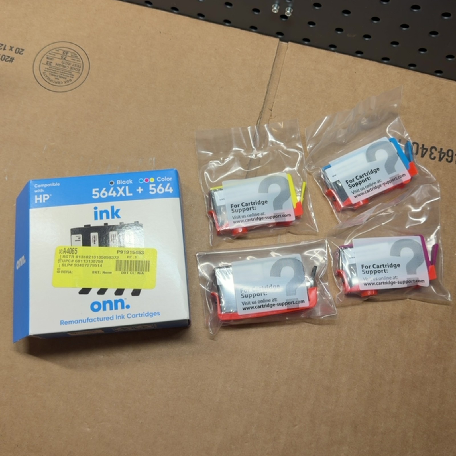 onn Re-manufactured HP 564XL 564 Ink Cartridges 4 Pack for HP Printers