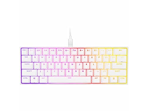CORSAIR K65 RGB MINI 60% MECHANICAL WIRED GAMING KEYBOARD – CHERRY MX -  WHITE