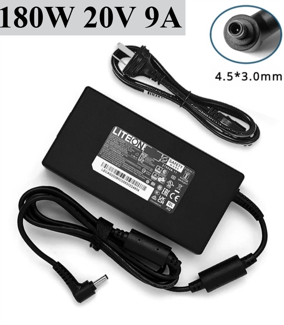 LITEON 180W 20V 9A Charger for MSI Crosshair 15 PA-1181-76 4.5*3.0mm Adapter