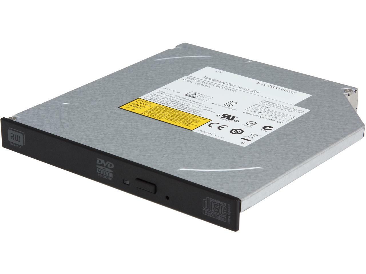 Lite-On DS-8ABSH-01 SATA Slim Internal CD DVD Burner Writer Player Drive Tested
