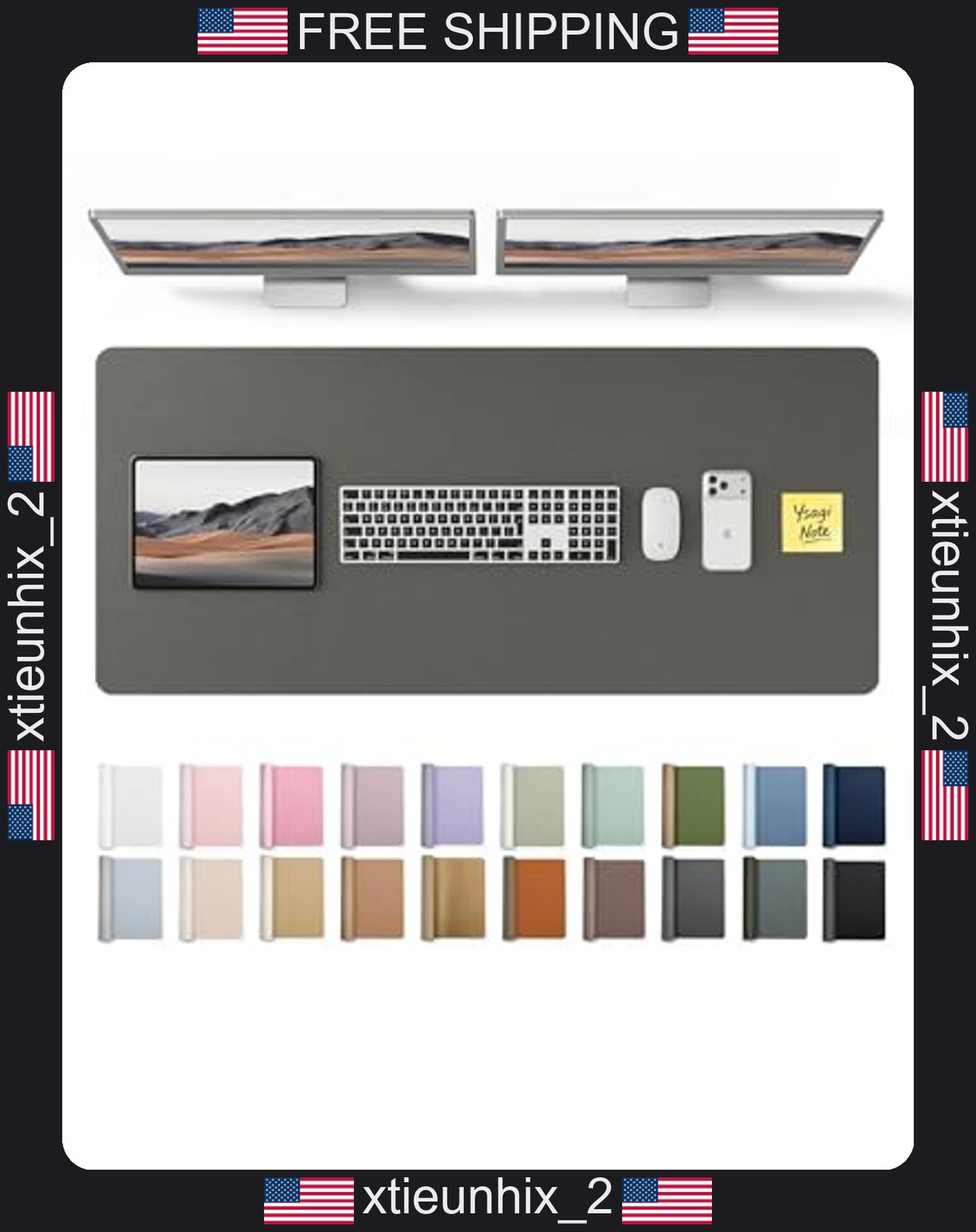 Leather Desk Pad Protector Large Mouse Pad Non-Slip Waterproof Office Mat