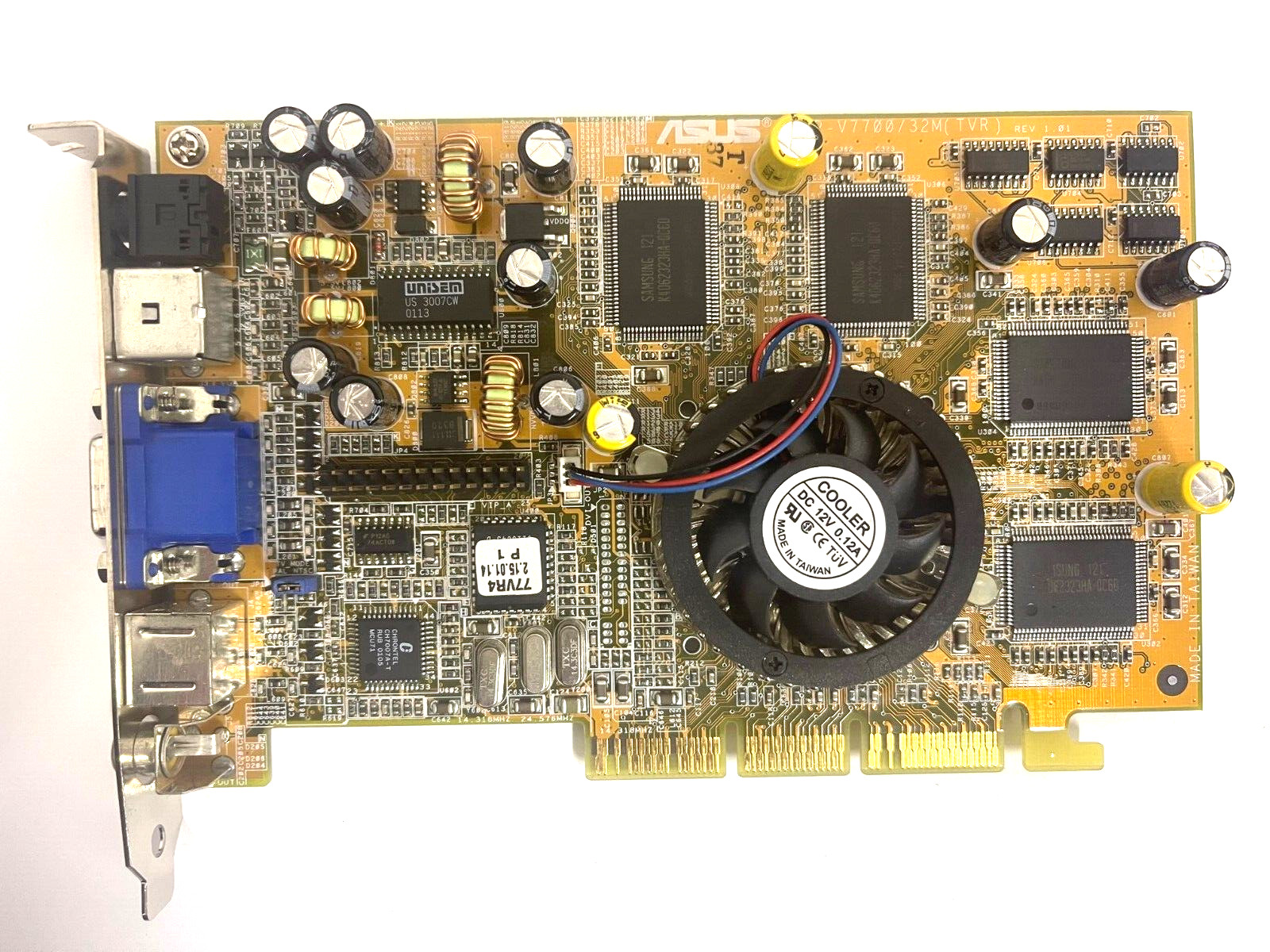 VINTAGE ASUS AGP-V7700/32M (TVR) 32M DELUXE AGP VGA COMP SVID OUT 3D PORT MXB154
