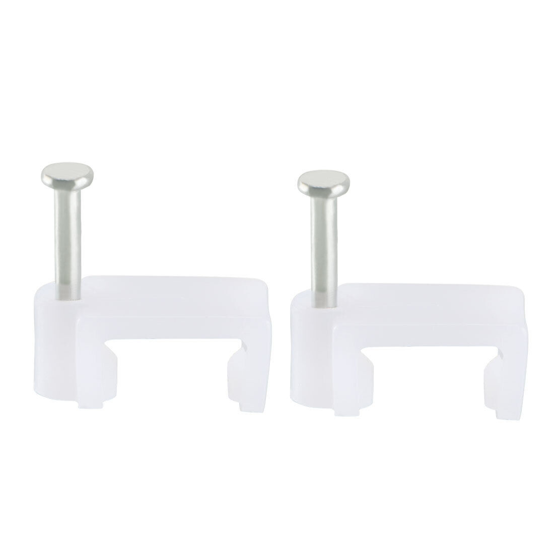 200pcs Flat Cable Clip Nail Coaxial Tacks Wire Clips 12mm White