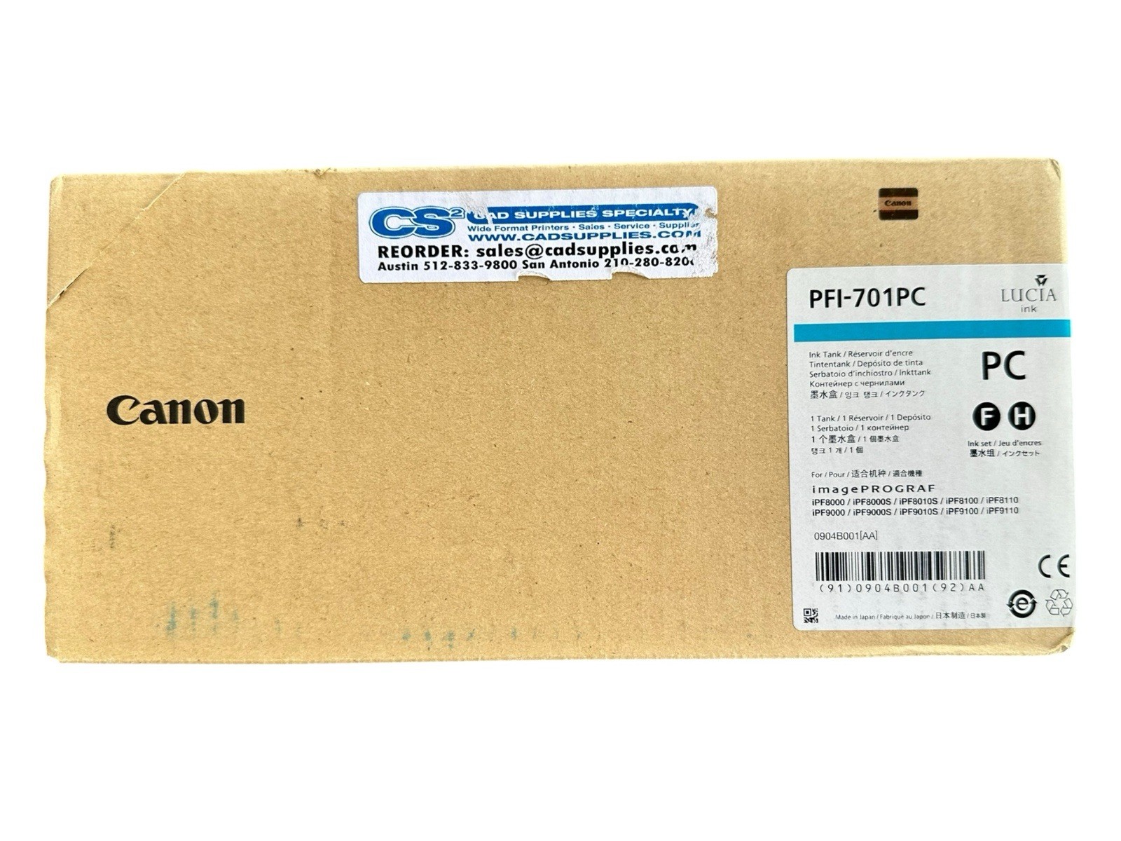 Canon PFI-701PC 700ml Photo Cyan Pigment Ink Tank Select imagePROGRAF 2018/2019