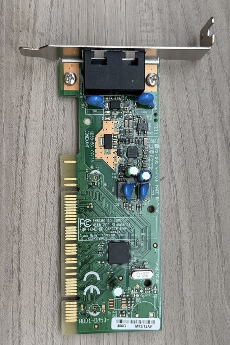 Dell 0C37682 Conexant RD01-D850 PCI 56K Fax Modem Card Dual RJ11 Low Profile