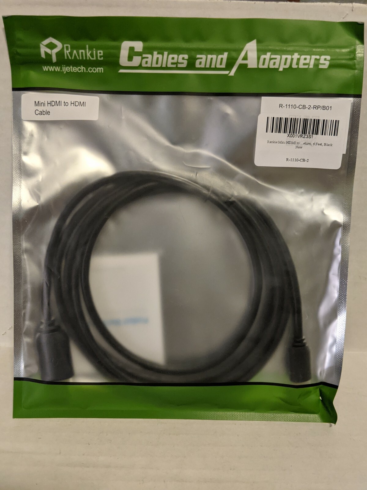 NEW Rankie Mini HDMI to HDMI Cable 6ft