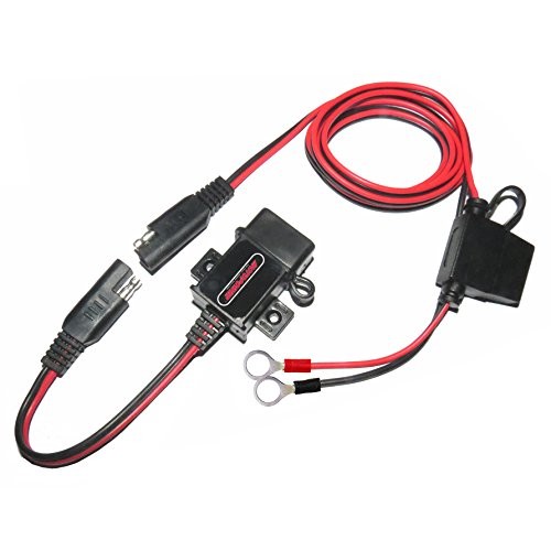MP0609A 3.1Amp Motorcycle USB Port Kit SAE to Adapter On Battery Chargers Red 12