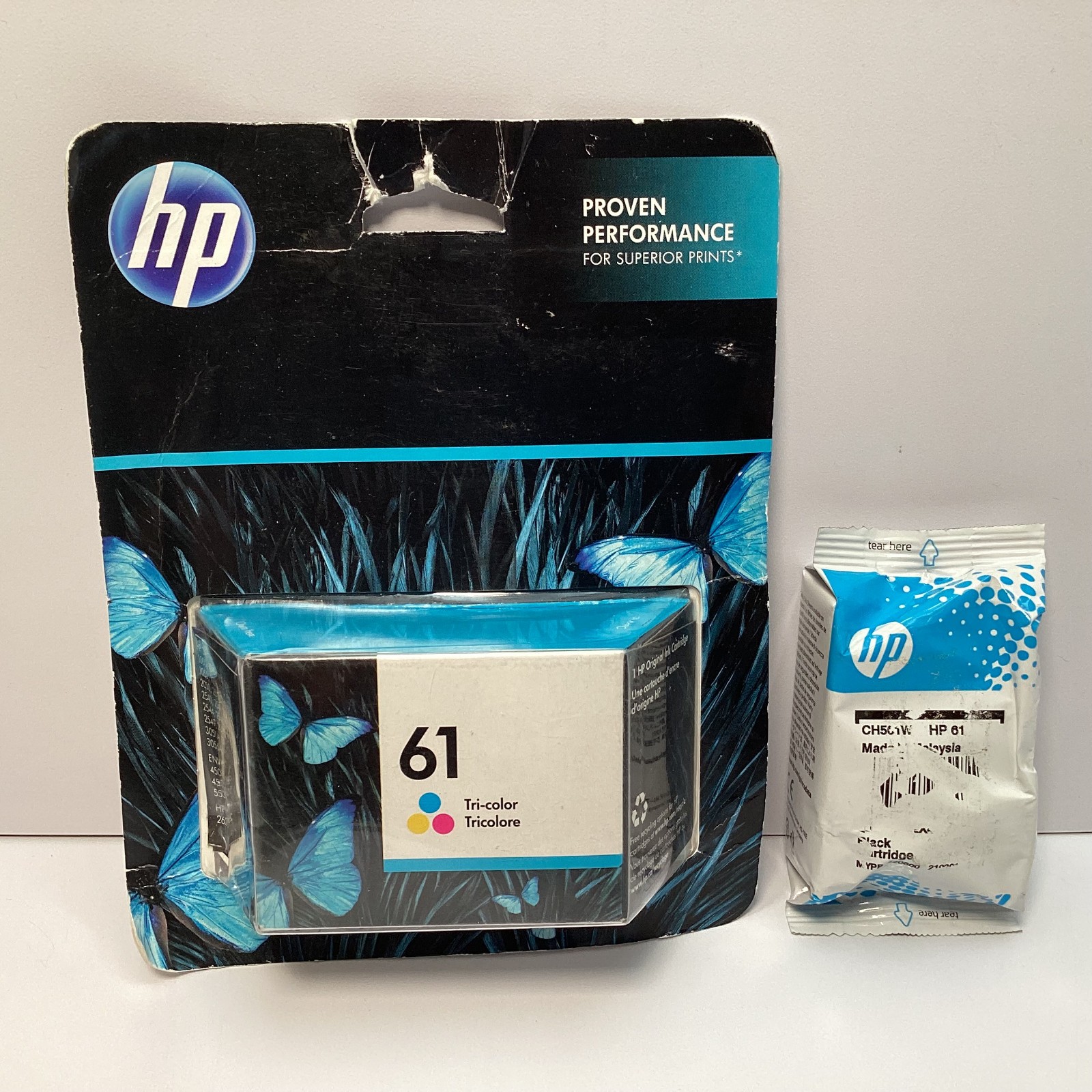 (2 Pack) HP 61 Black & Tri-Color Original Ink Cartridges Exp 03/2023 & 04/2023