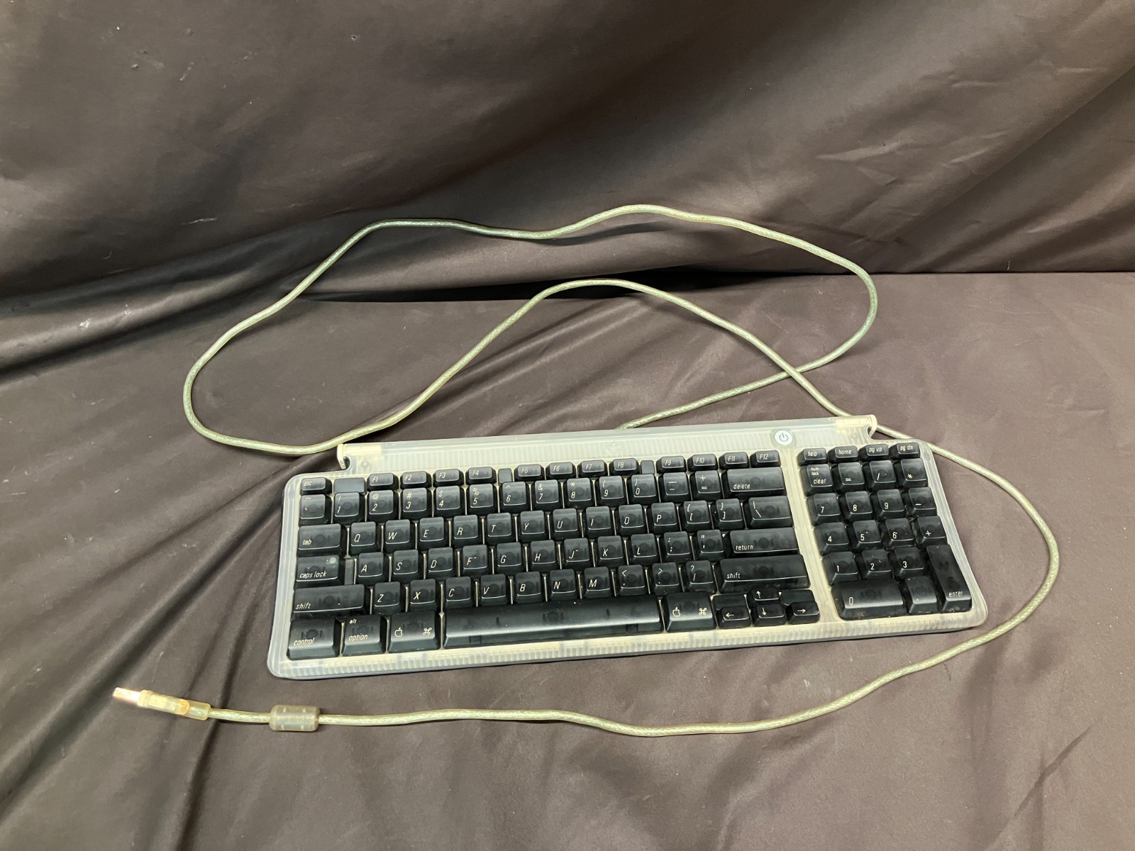 Apple USB Keyboard M2452 Wired USB Clear/Black Full Vintage 1999