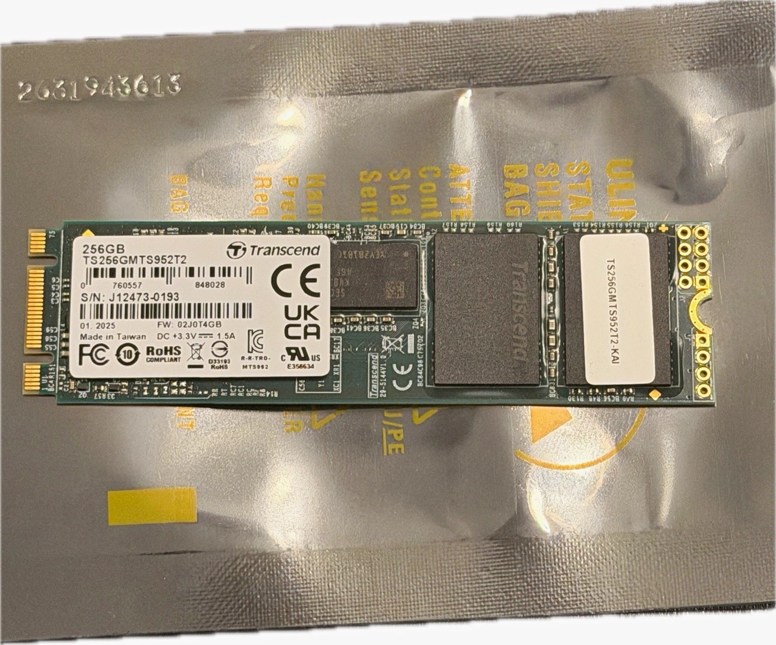Transcend 256GB M.2 2280 SATA SSD TS256GMTS952T2 B+M Key