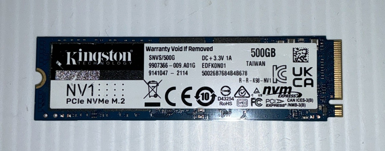 Kingston NV1 500GB | SNVS/500G | M.2 NVMe PCIe Internal SSD for PC/Laptop