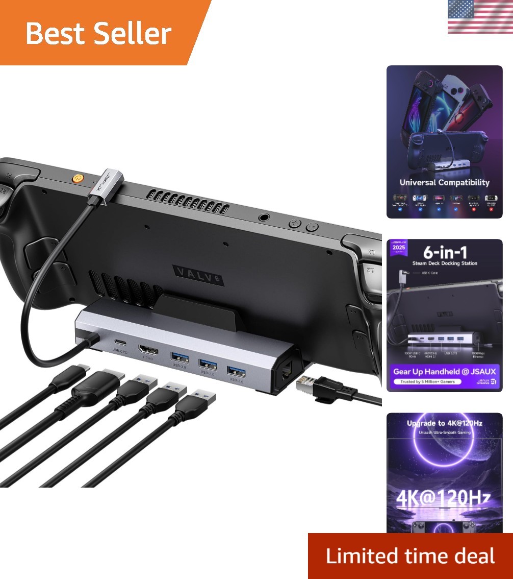 Upgrade Your Gaming Setup with 6-in-1 Dock for Steam Deck & Legion Go S - 100W