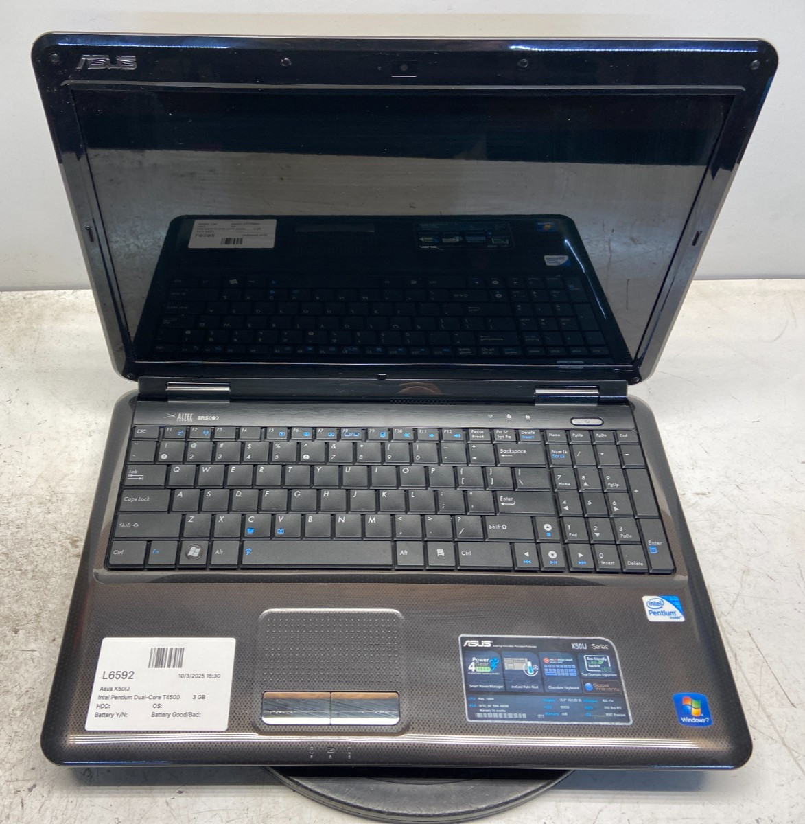 Asus K50IJ Intel Pentium Dual-Core T4500 2.3GHz 3 GB NO HDD