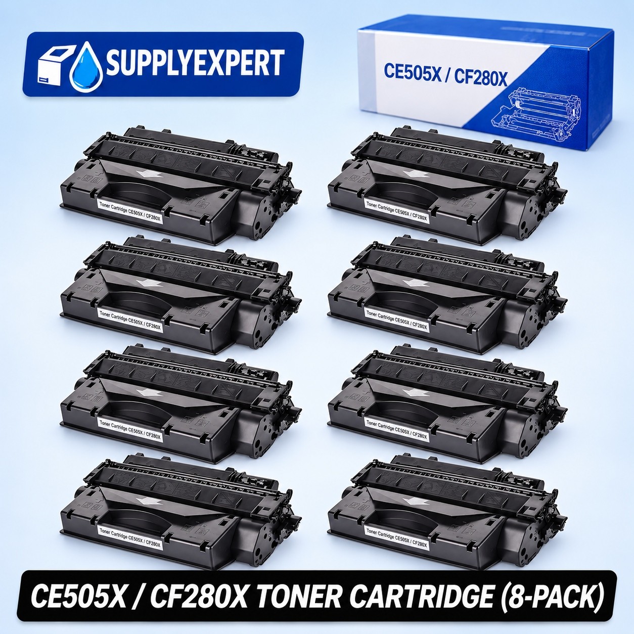 8x High Yield CF280X CE505X 80X Black Toner For HP Laserjet Pro 400 M401dn M401n