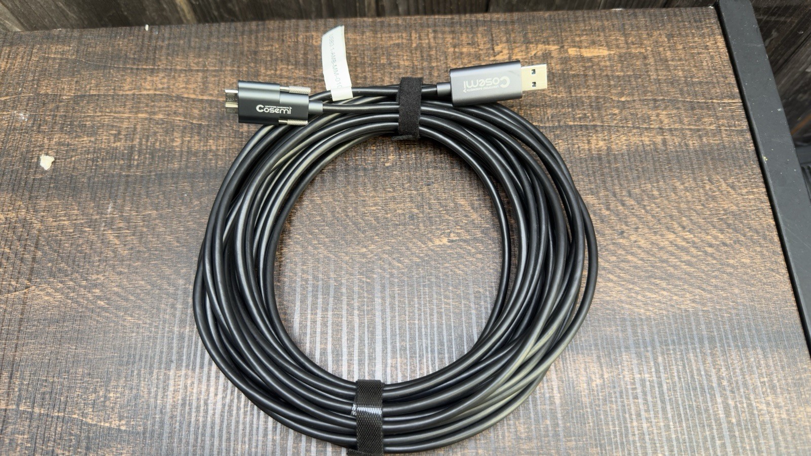 COSEMI 10m Active Optical USB Cable 3.1 10Gbps USB-A to Micro-B Screw Lock