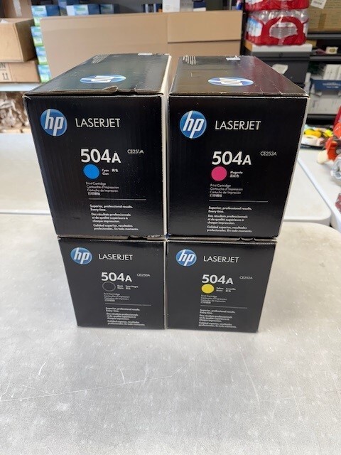 GENUINE SET OF 4 HP 504A LJ BCYM CE250A CE251A CE252A CE253A TONERS NEW SEALED