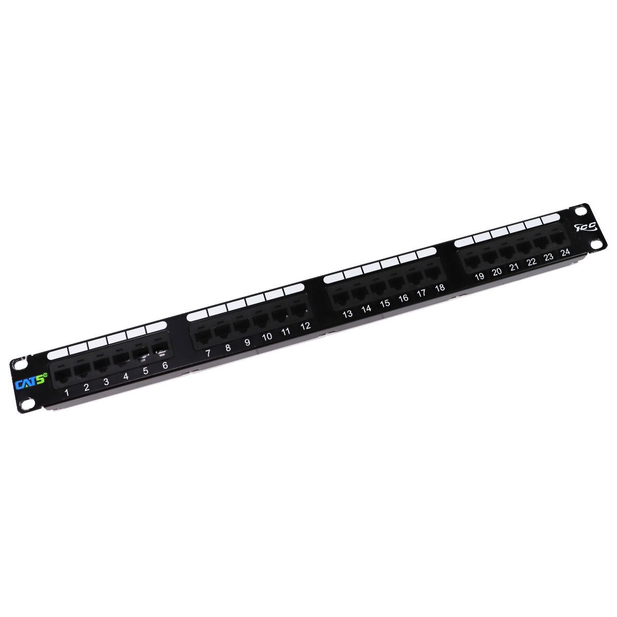 ICC Cat5e 24 Port 1U 19-inch Network Patch Panel - (ICMPP0245E) Black