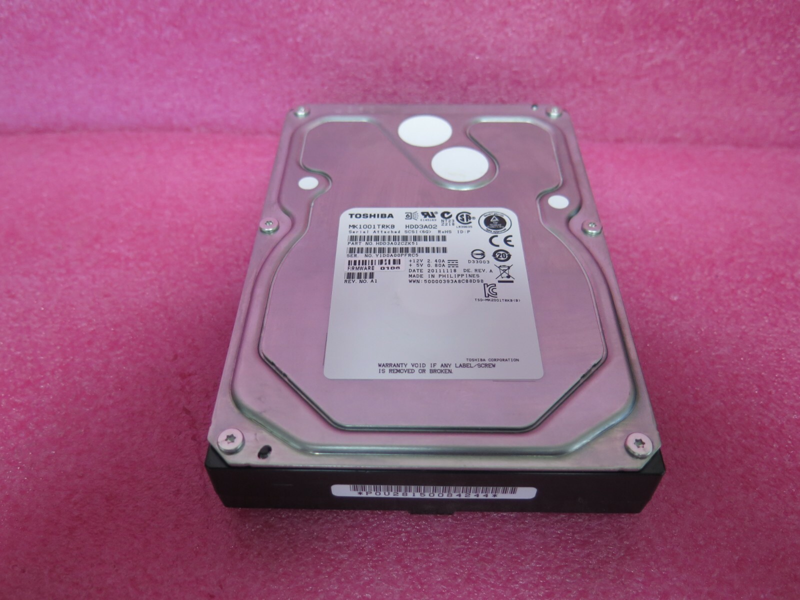 Lof of 100 Toshiba Enterprise 1TB 7200RPM SAS 6Gbps 3.5" (NOT SATA) MK1001TRKB