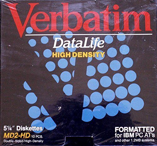 Verbatim Data Life High Density 5 1/4' Diskettes 10 pack MD2-HD
